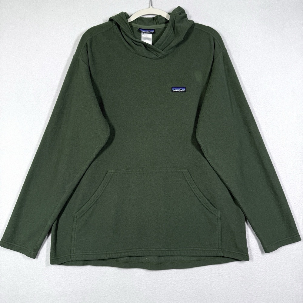 Patagonia Micro D Hoodie Mens XL Green Hoody Fleece Sweatshirt Hiking Pullover